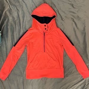 Women’s Vibrant Pink Fox Brand Half Zip Hoodie, Size Small